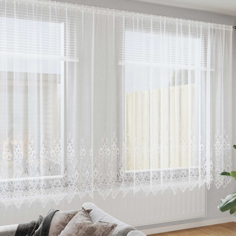 Cortină din Dantelă Alb 200 x 400 cm Poliester