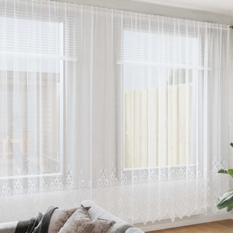 Cortină din Dantelă Alb 280 x 400 cm Poliester