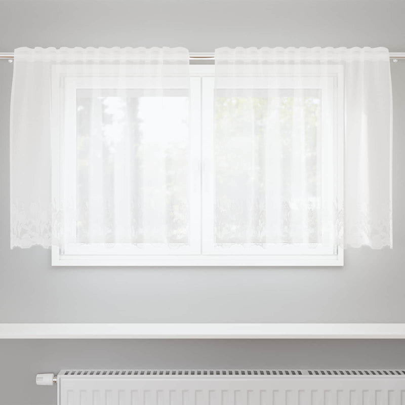 Cortină din Dantelă Alb 80 x 150 cm Poliester