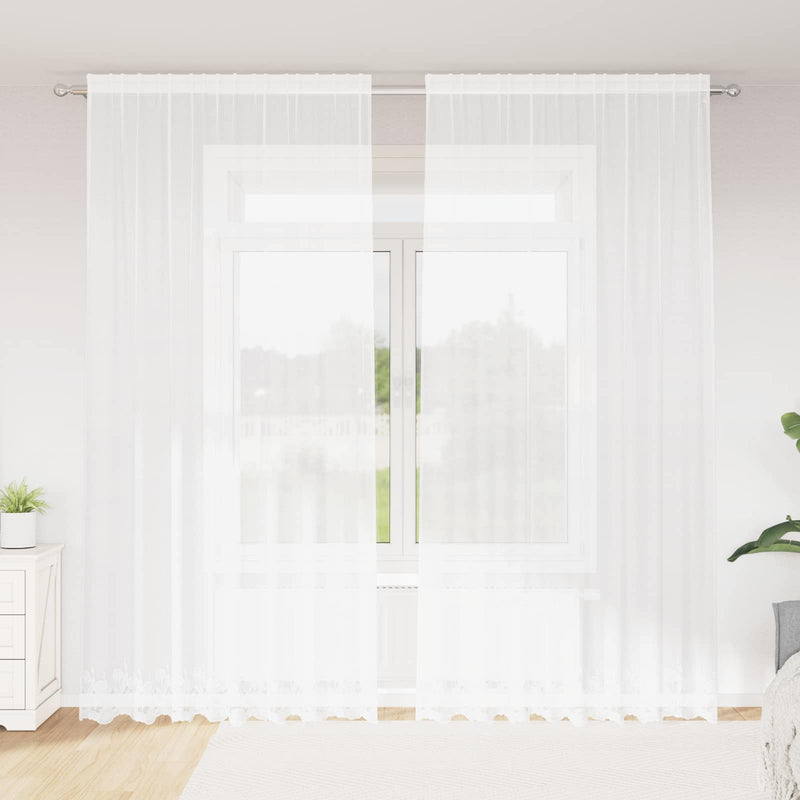 Cortină din Dantelă Alb 280 x 200 cm Poliester