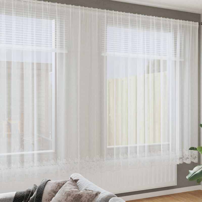 Cortină din Dantelă Alb 200 x 900 cm Poliester