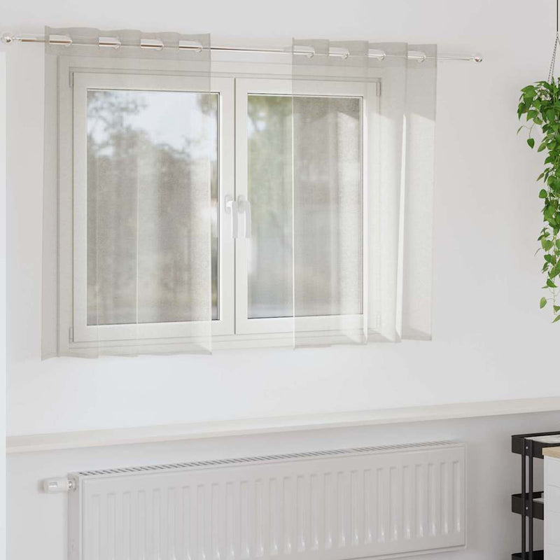Cortină din Voile 2 buc. Crem 140 x 140 cm Poliester