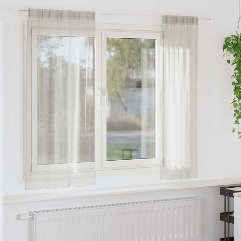 Cortină din Voile 2 buc. Crem 175 x 140 cm Poliester