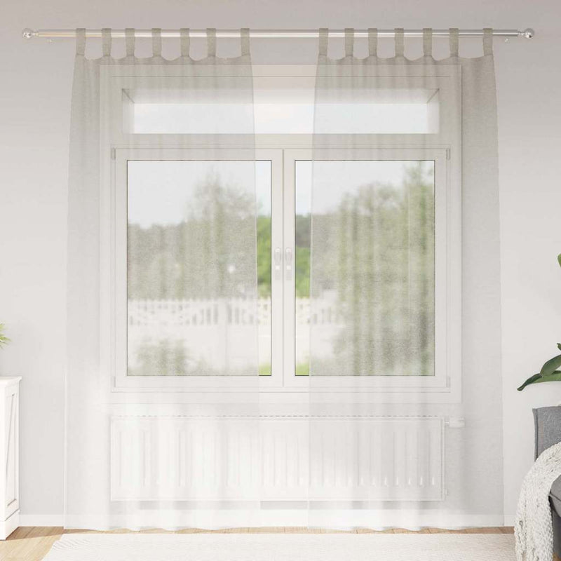 Cortină din Voile 2 buc. Crem 245 x 140 cm Poliester
