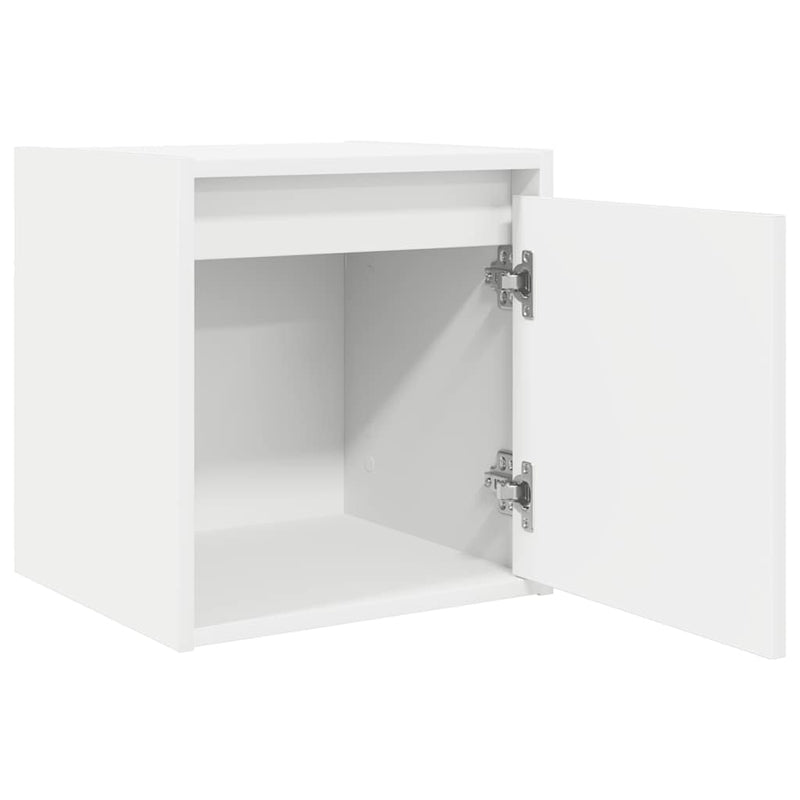 Noptiere montate pe perete 2 buc Alb 38x34x40 cm