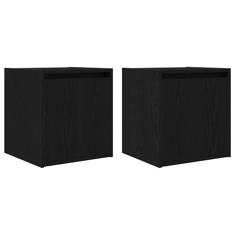 Noptiere montate pe perete 2 buc Negru 38x34x40 cm