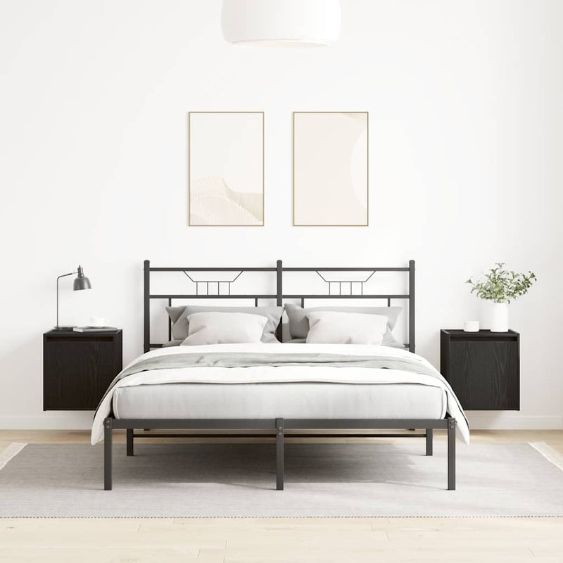 Noptiere montate pe perete 2 buc Negru 38x34x40 cm