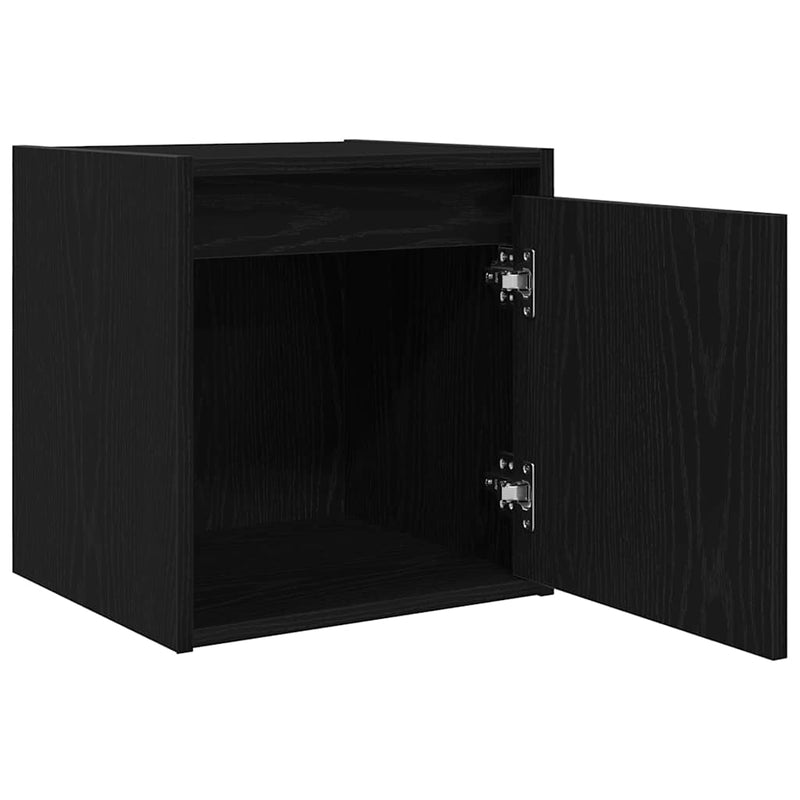 Noptiere montate pe perete 2 buc Negru 38x34x40 cm
