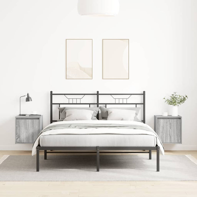 Noptiere montate pe perete 2 buc Gri Sonoma 38x34x40 cm