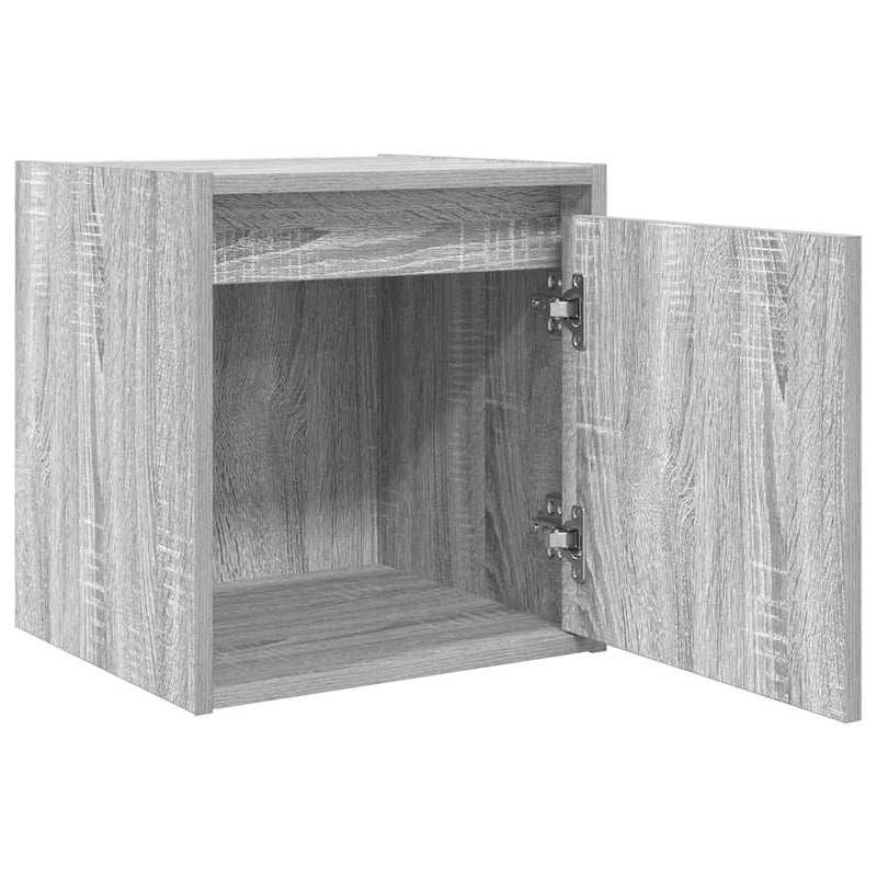 Noptiere montate pe perete 2 buc Gri Sonoma 38x34x40 cm