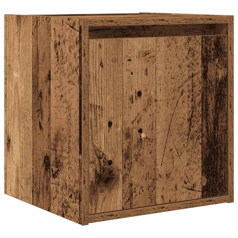 Noptiera montata pe perete lemn vechi 38x34x40 cm
