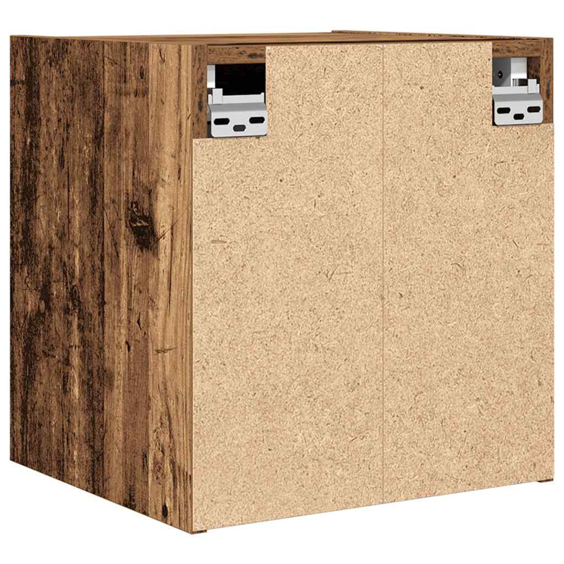 Noptiera montata pe perete lemn vechi 38x34x40 cm