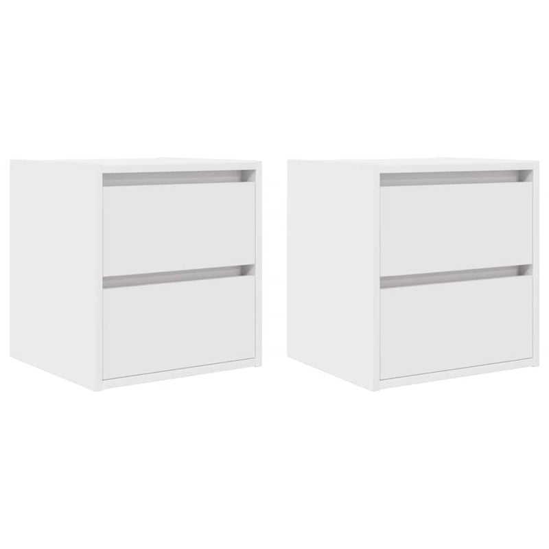Noptiere montate pe perete 2 buc Alb 38x34x40 cm