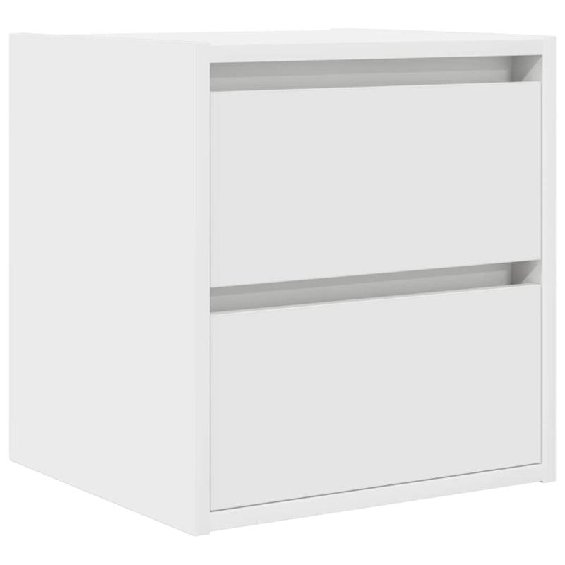 Noptiere montate pe perete 2 buc Alb 38x34x40 cm