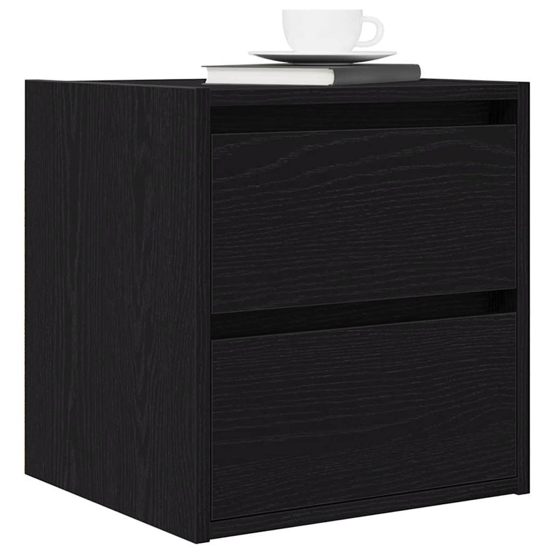 Noptiere de perete 2 buc Stejar negru 38x34x40 cm