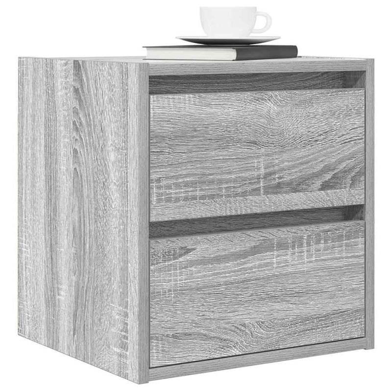 Noptiere montate pe perete 2 buc Gri Sonoma 38x34x40 cm