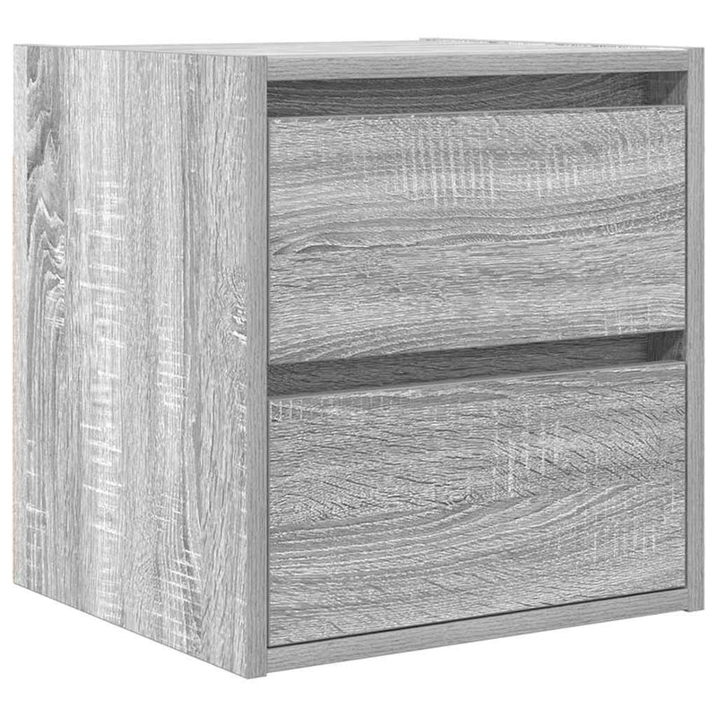 Noptiere montate pe perete 2 buc Gri Sonoma 38x34x40 cm