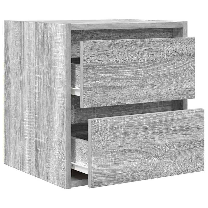 Noptiere montate pe perete 2 buc Gri Sonoma 38x34x40 cm