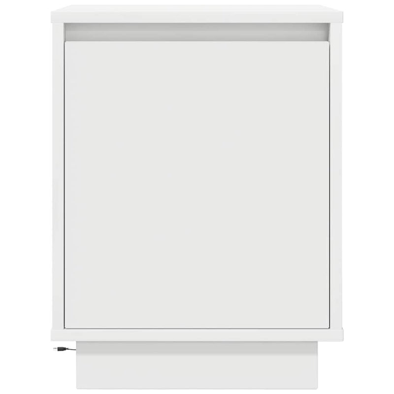 Noptiere cu lumini LED 2 buc Alb 38x34x50 cm