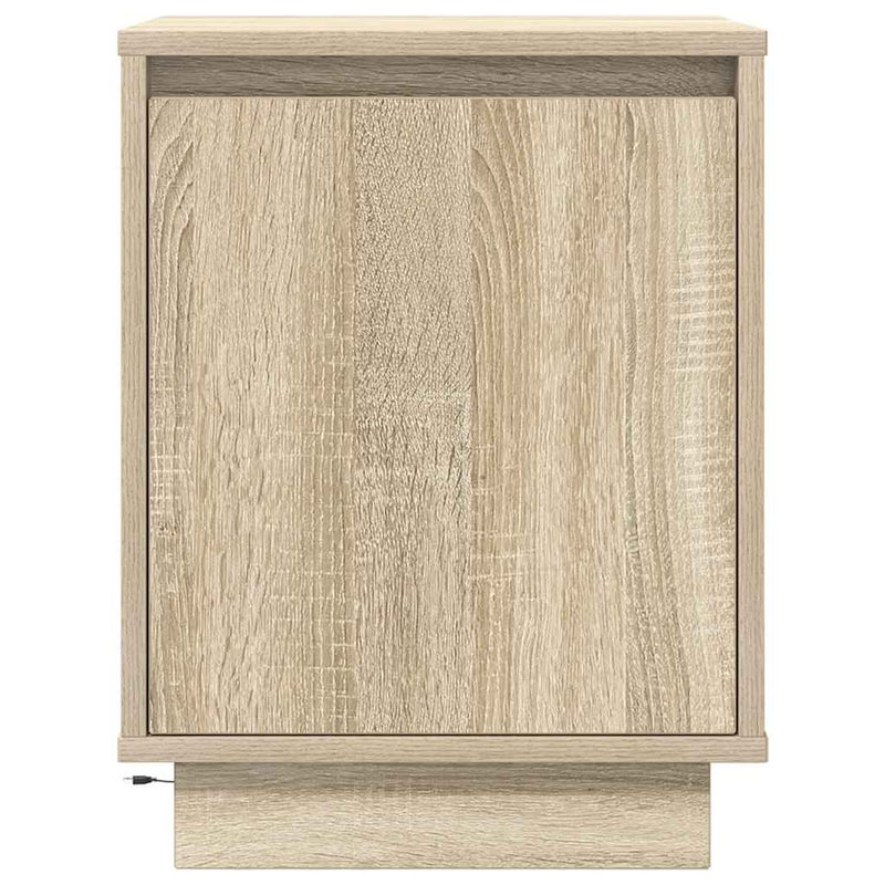 Noptiera cu lumini LED Stejar Sonoma 38x34x50 cm