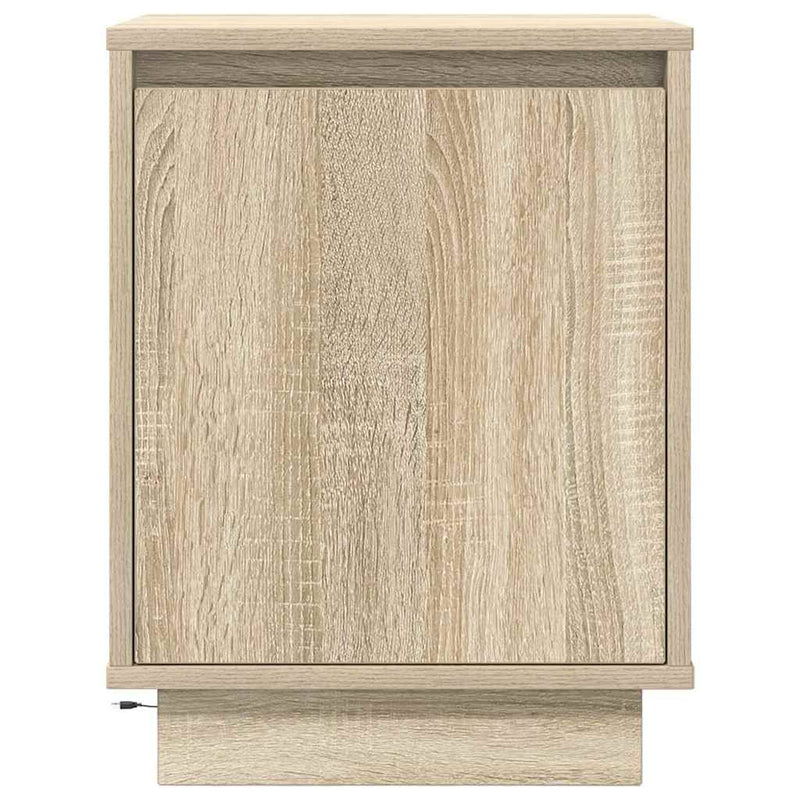 Noptiere cu lumini LED 2 buc Stejar Sonoma 38x34x50 cm