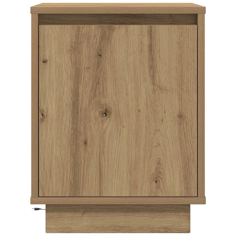 Noptiere cu lumini LED 2 buc Stejar Artisan 38x34x50 cm