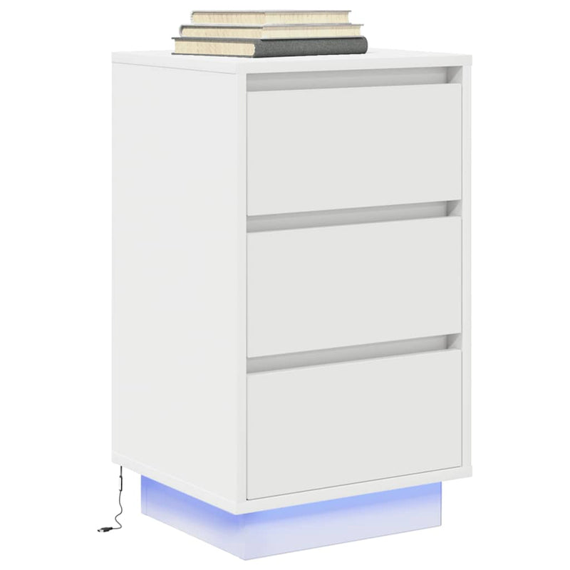 Noptiera cu lumini LED alb 38x34x65 cm