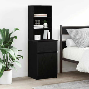 Noptiera neagra 39x35x125 cm lemn prelucrat