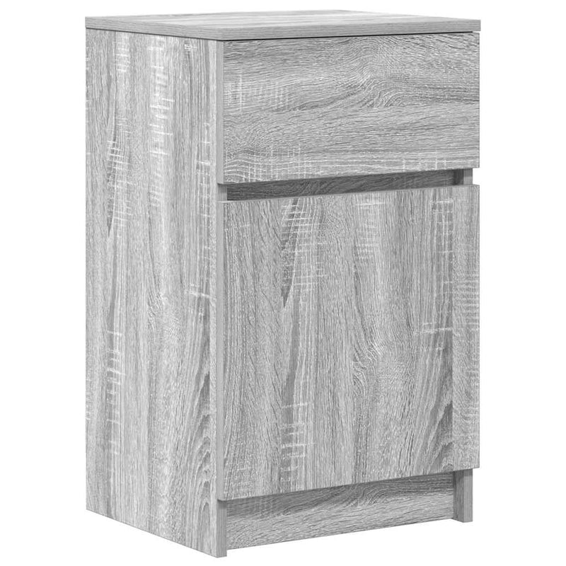 Noptiere, 2 buc., gri sonoma, 39x35x65 cm, lemn compozit