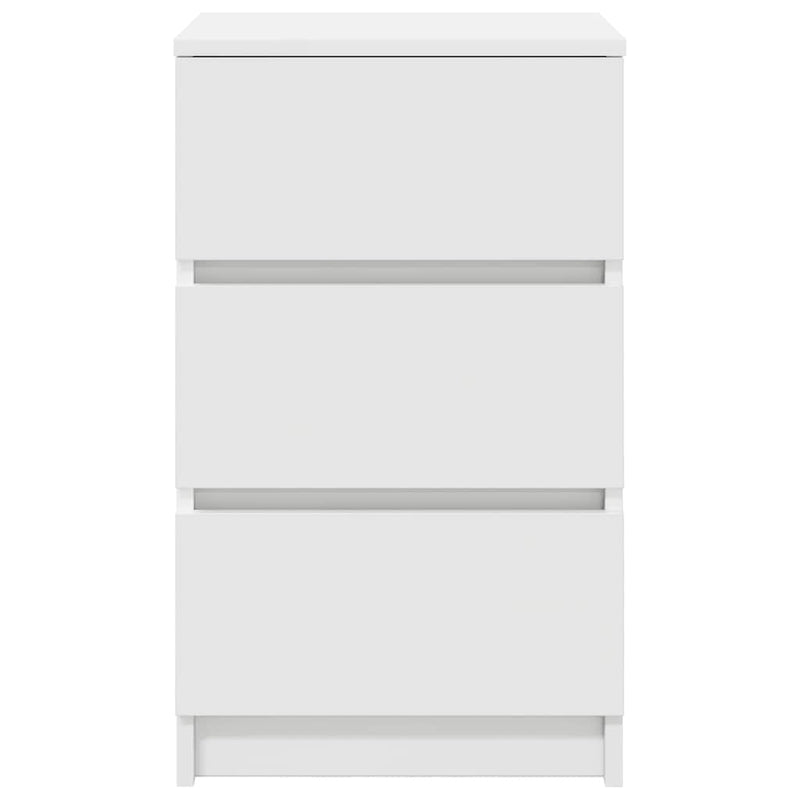 Noptiere cu 3 sertare 2 buc Alb 39x35x65 cm