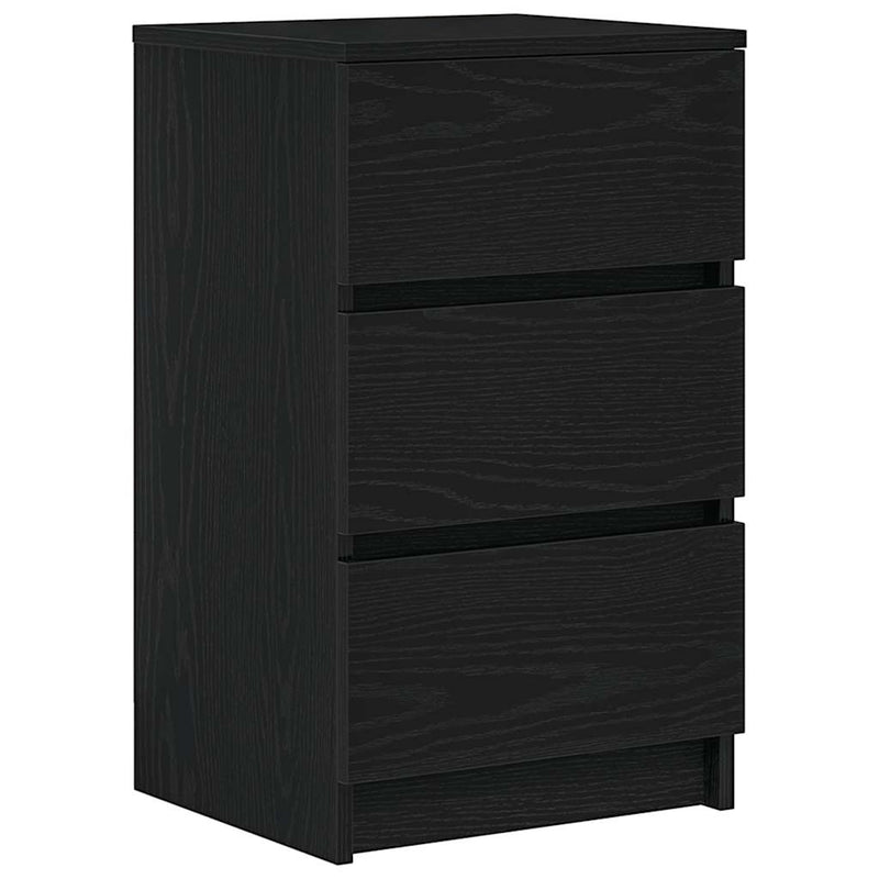 Noptiere cu 3 sertare 2 buc Negru 39x35x65 cm