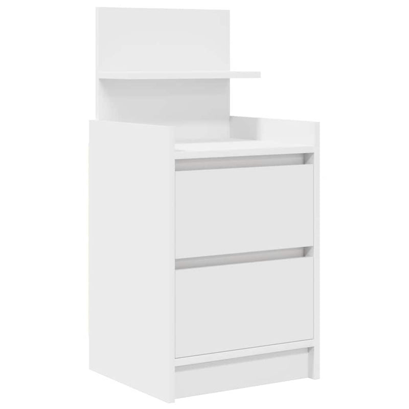 Noptiera cu 2 sertare alb 38x34x80 cm