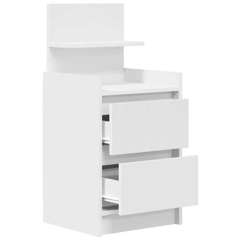 Noptiera cu 2 sertare alb 38x34x80 cm