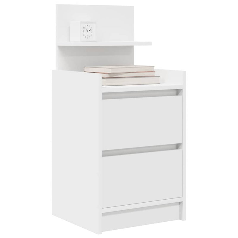 Noptiere cu 2 sertare 2 buc Alb 38x34x80 cm