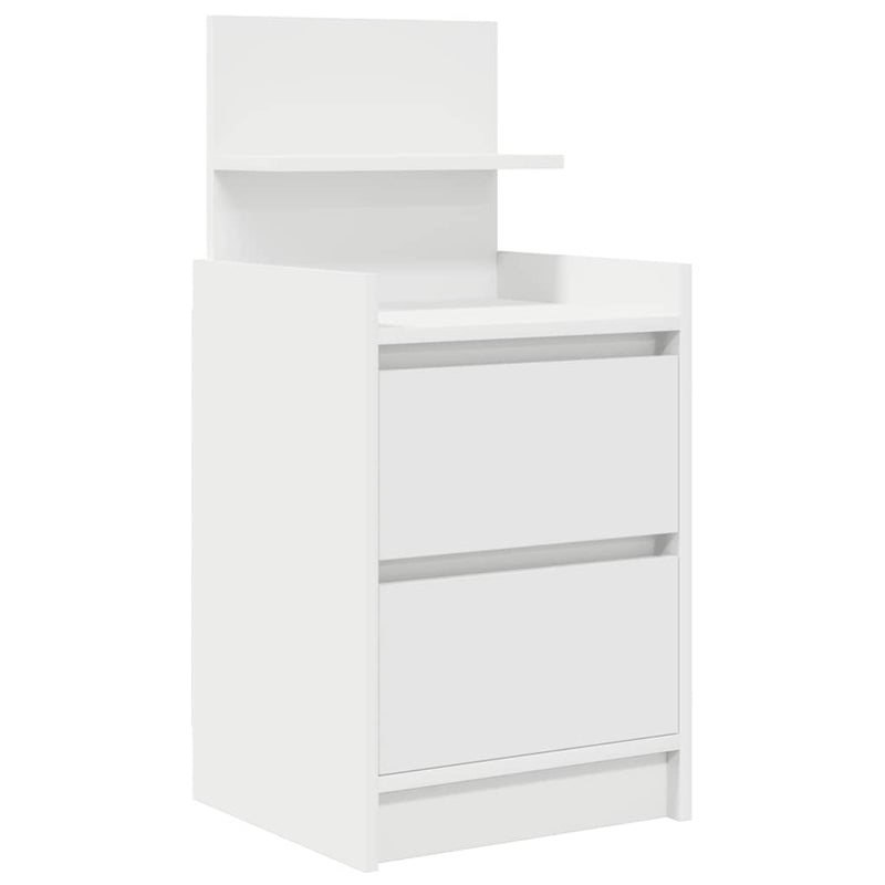 Noptiere cu 2 sertare 2 buc Alb 38x34x80 cm
