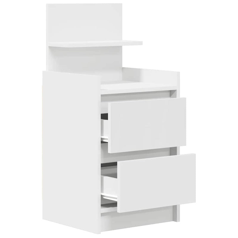 Noptiere cu 2 sertare 2 buc Alb 38x34x80 cm