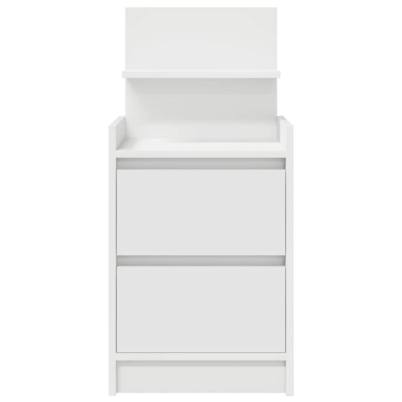 Noptiere cu 2 sertare 2 buc Alb 38x34x80 cm