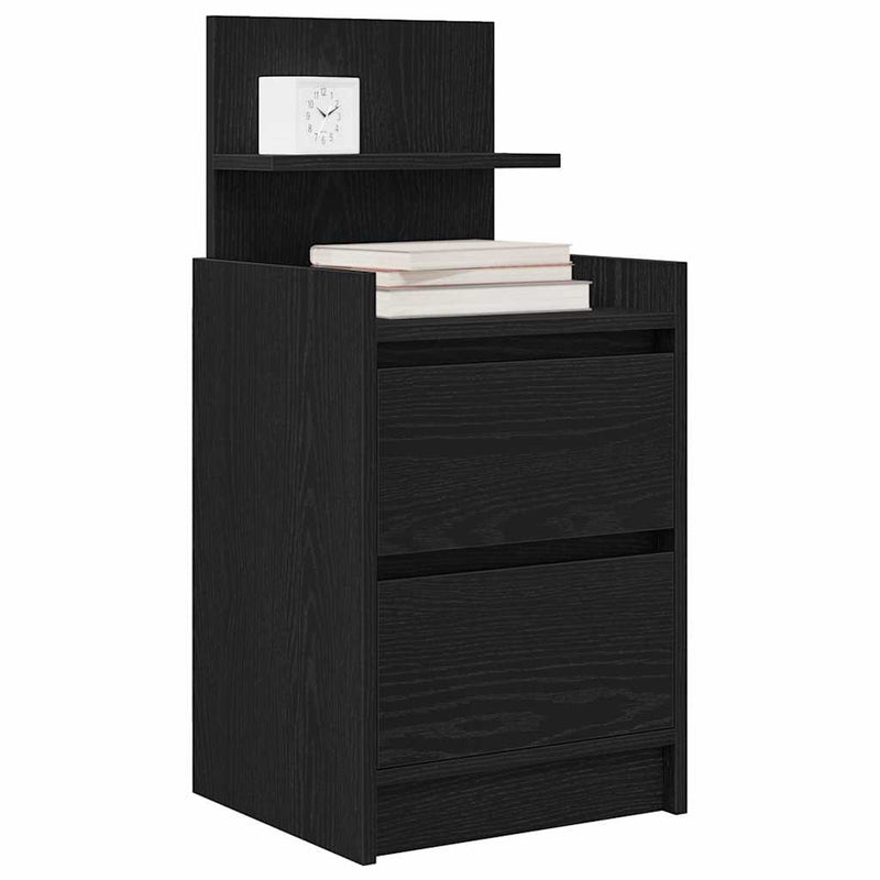 Noptiere cu 2 sertare 2 buc Negru 38x34x80 cm