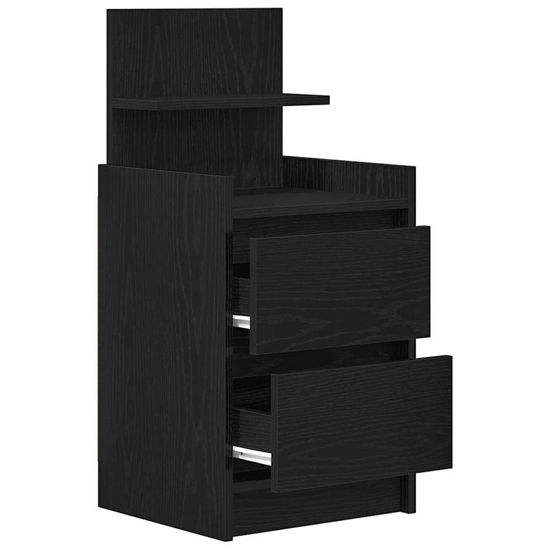Noptiere cu 2 sertare 2 buc Negru 38x34x80 cm
