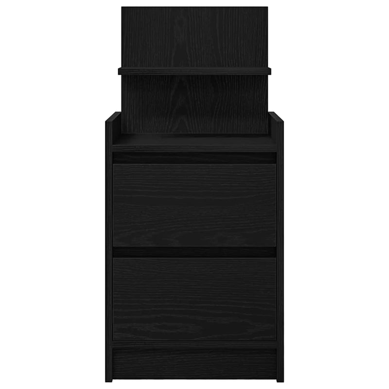 Noptiere cu 2 sertare 2 buc Negru 38x34x80 cm