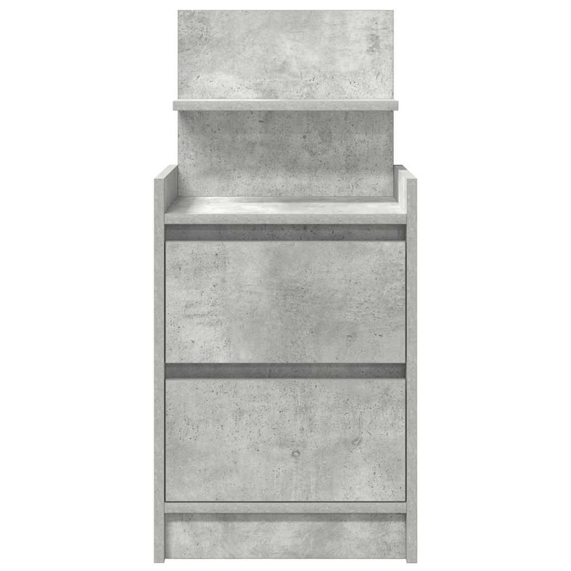 Noptiere cu 2 sertare 2 buc Beton Gri 38x34x80 cm