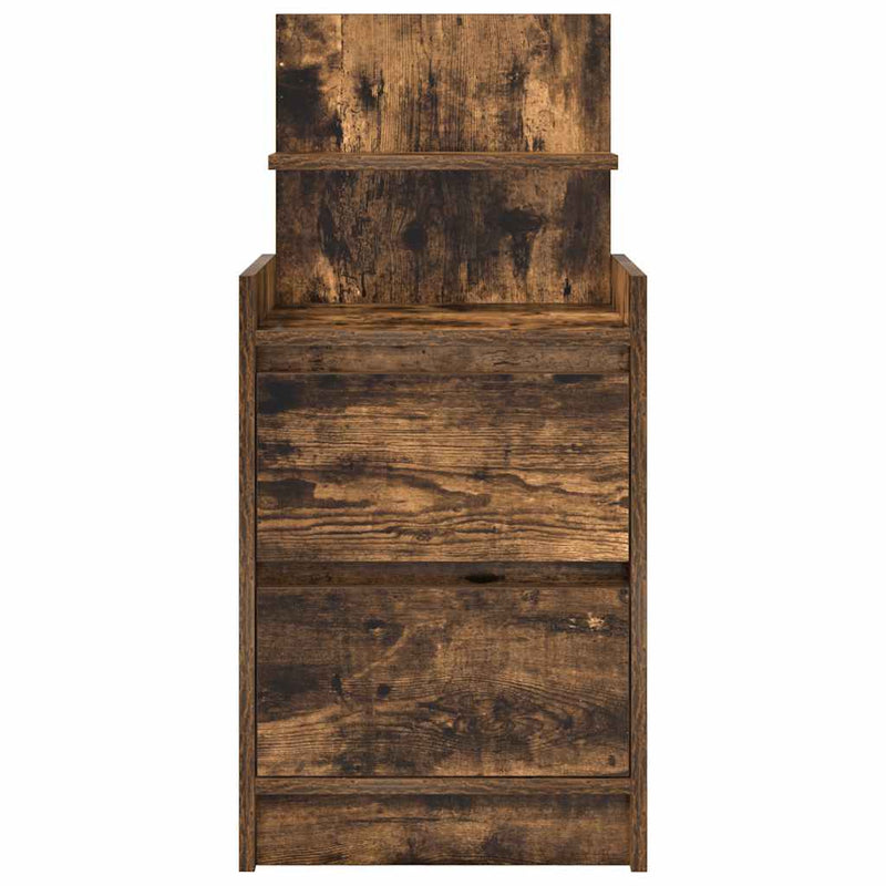 Noptiere cu 2 sertare 2 buc Stejar afumat 38x34x80 cm