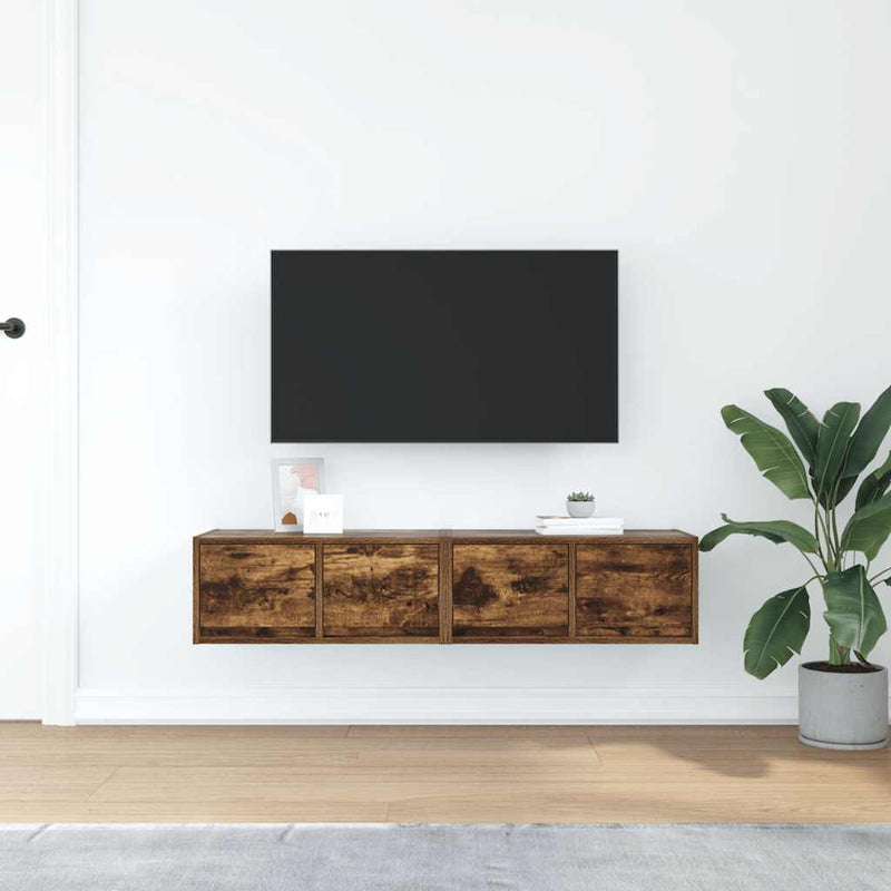 Dulapuri TV 2 buc Stejar afumat 60x31x25,5 cm Lemn prelucrat