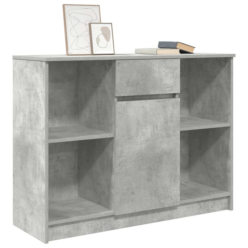 Bufetă cu sertar Gri beton 101x35x76 cm Lemn prelucrat