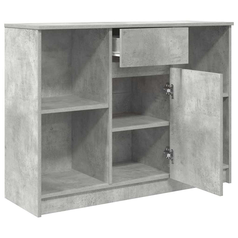 Bufetă cu sertar Gri beton 101x35x76 cm Lemn prelucrat