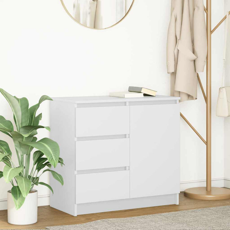 Bufetă cu sertar alb 71x35x65 cm din lemn prelucrat