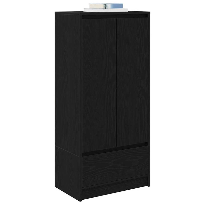 Dulap cu sertar stejar negru 55,5x34x119,5 cm lemn prelucrat