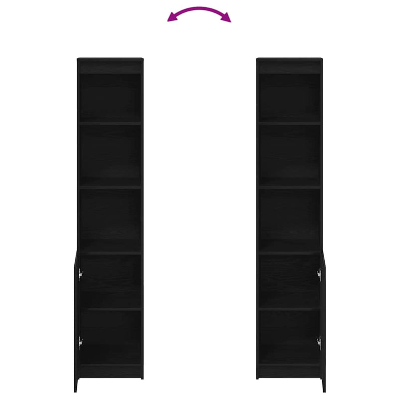 Tablou Stejar negru 37,5x35x180 cm Lemn prelucrat