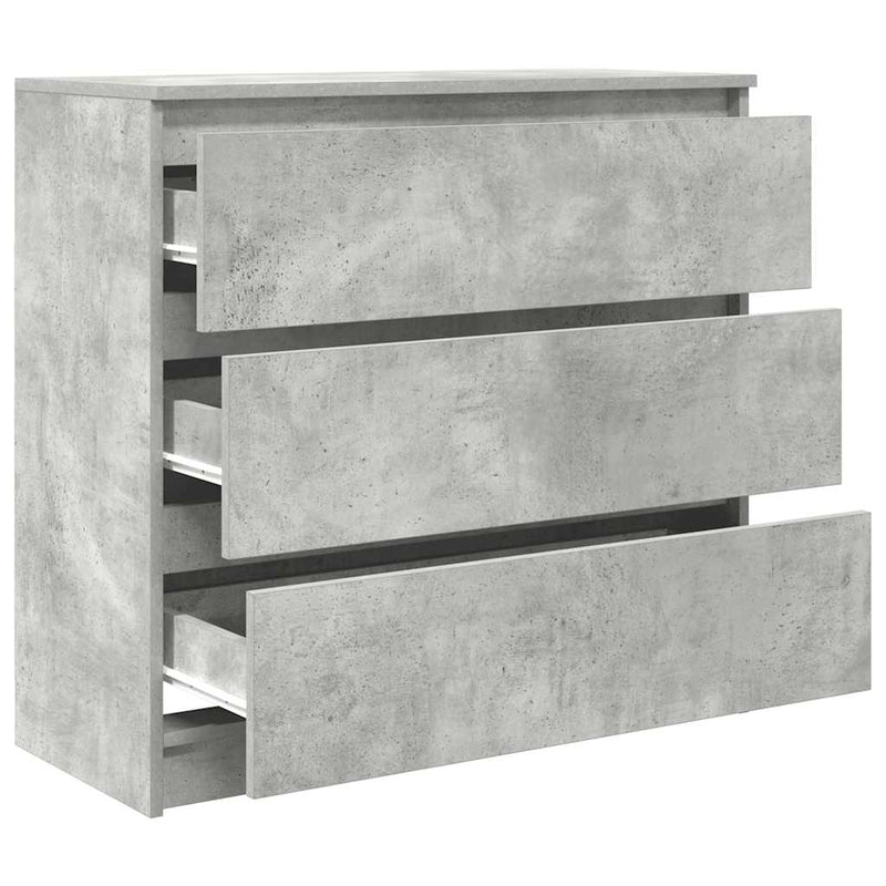 Bufetă Gri Beton 80x35x76 cm Lemn prelucrat