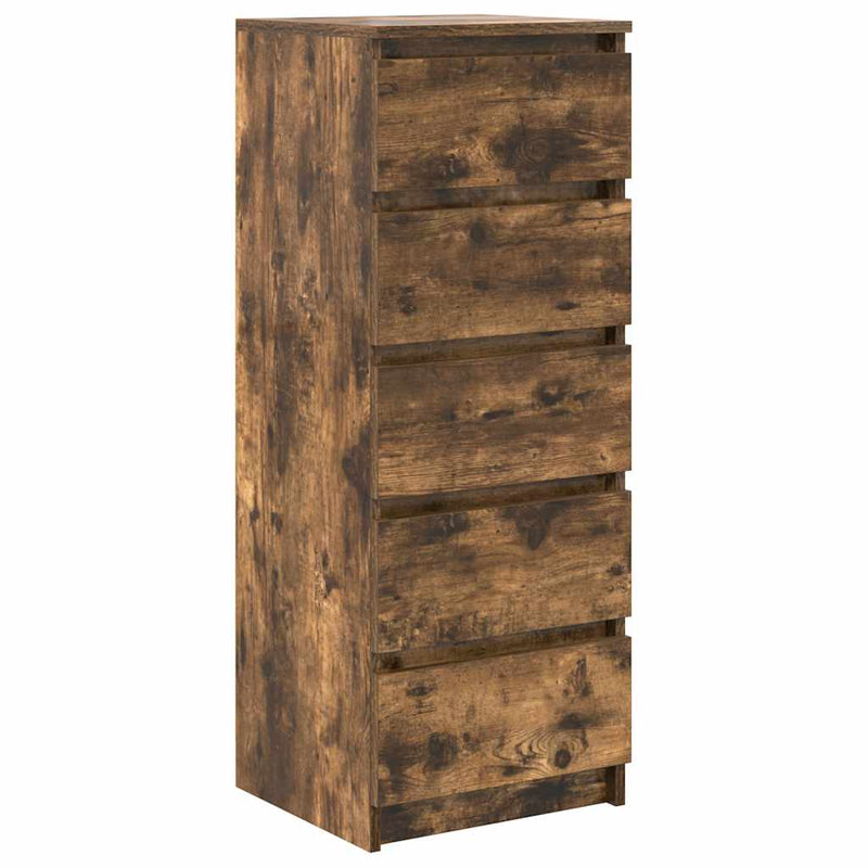 Bufetă cu sertare Stejar afumat 37,5x35x99 cm Lemn prelucrat
